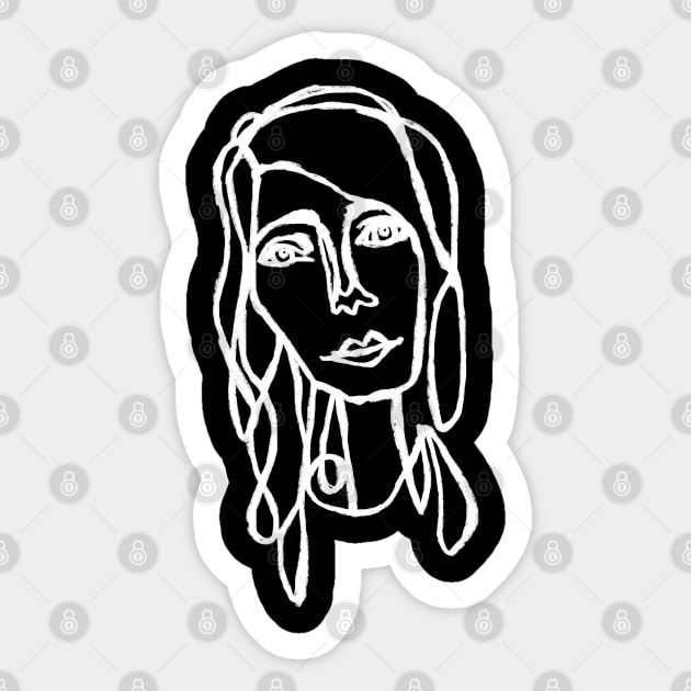 Hand Drawn Kind Woman Portrait Sticker by badlydrawnbabe